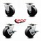 Service Caster 4 Inch Polyolefin Swivel Caster Set with Ball Bearings 2 Brakes SCC SCC-20S420-POB-2-TLB-2 - alternate 7